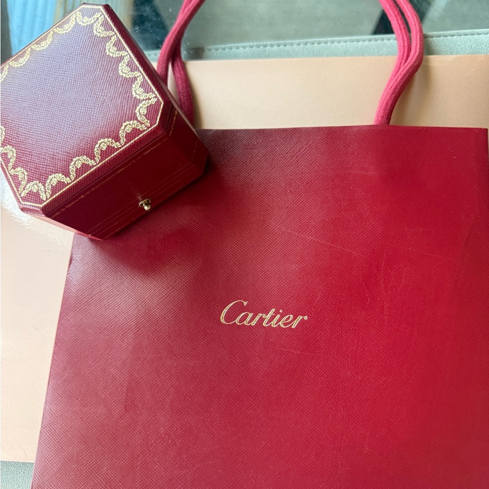 Authentic Cartier gift box (for ring)and bag.